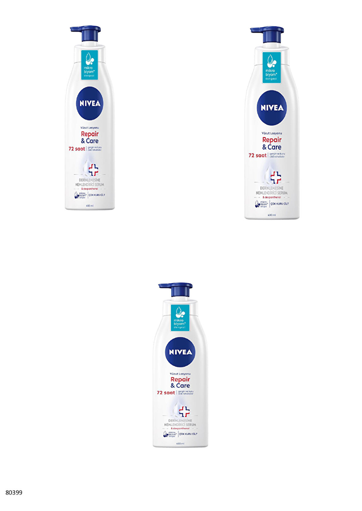 80399 NIVEA REPAIR & CARE VÜCUT LOSYONU  3 ADET