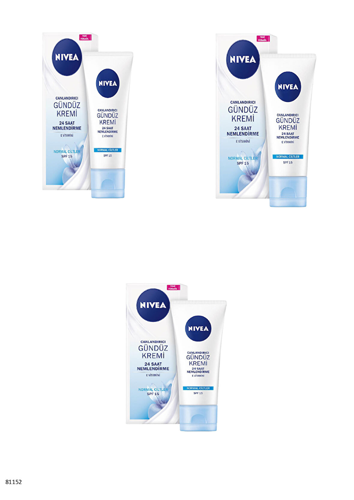 81152 NIVEA ESSENTIALS CANLANDIRICI NORMAL CİLTLER GÜNDÜZ KREMİ  3 ADET
