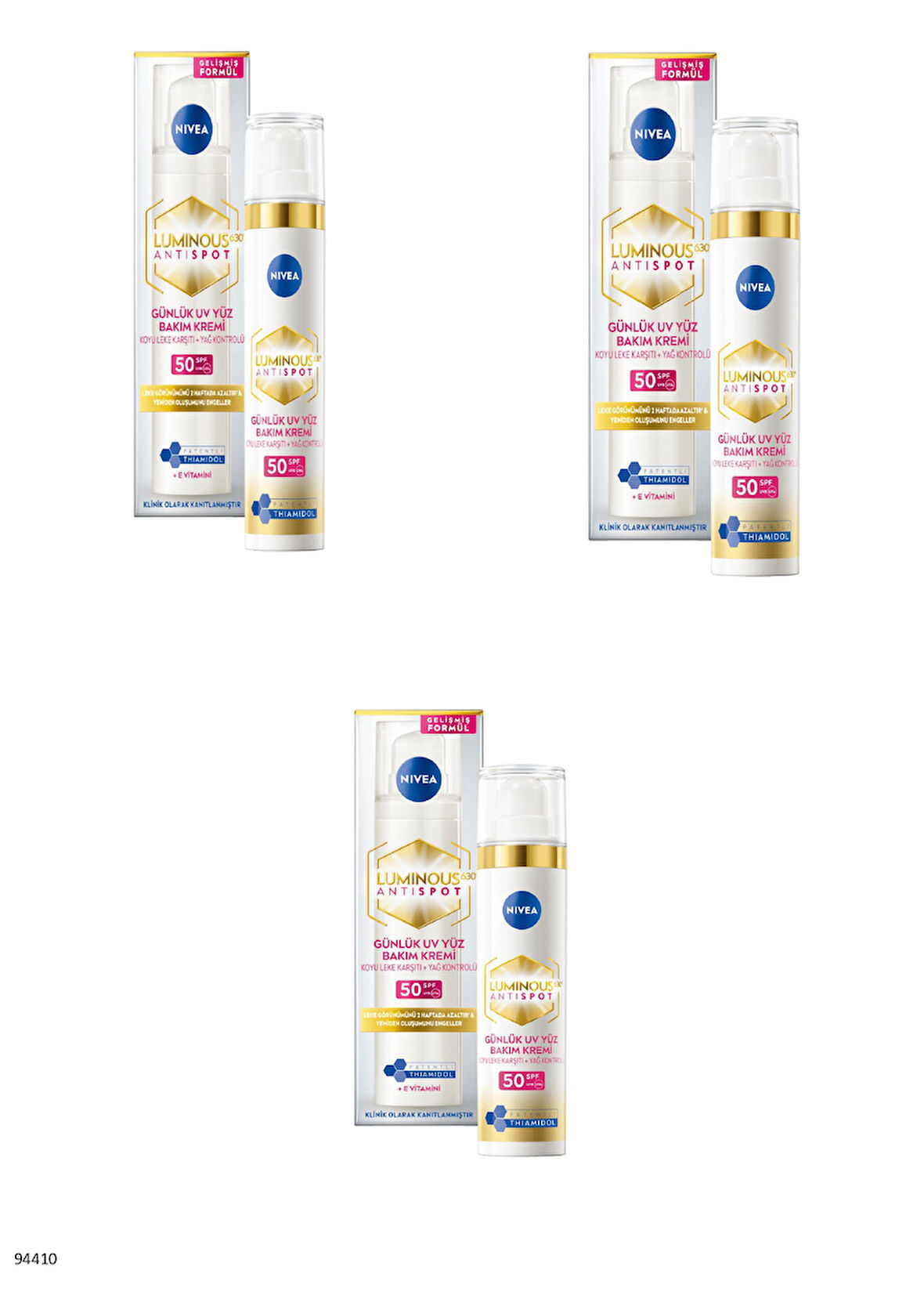 94410 LUMINOUS630® GÜNLÜK UV YÜZ BAKIM KREMİ SPF50  3 ADET