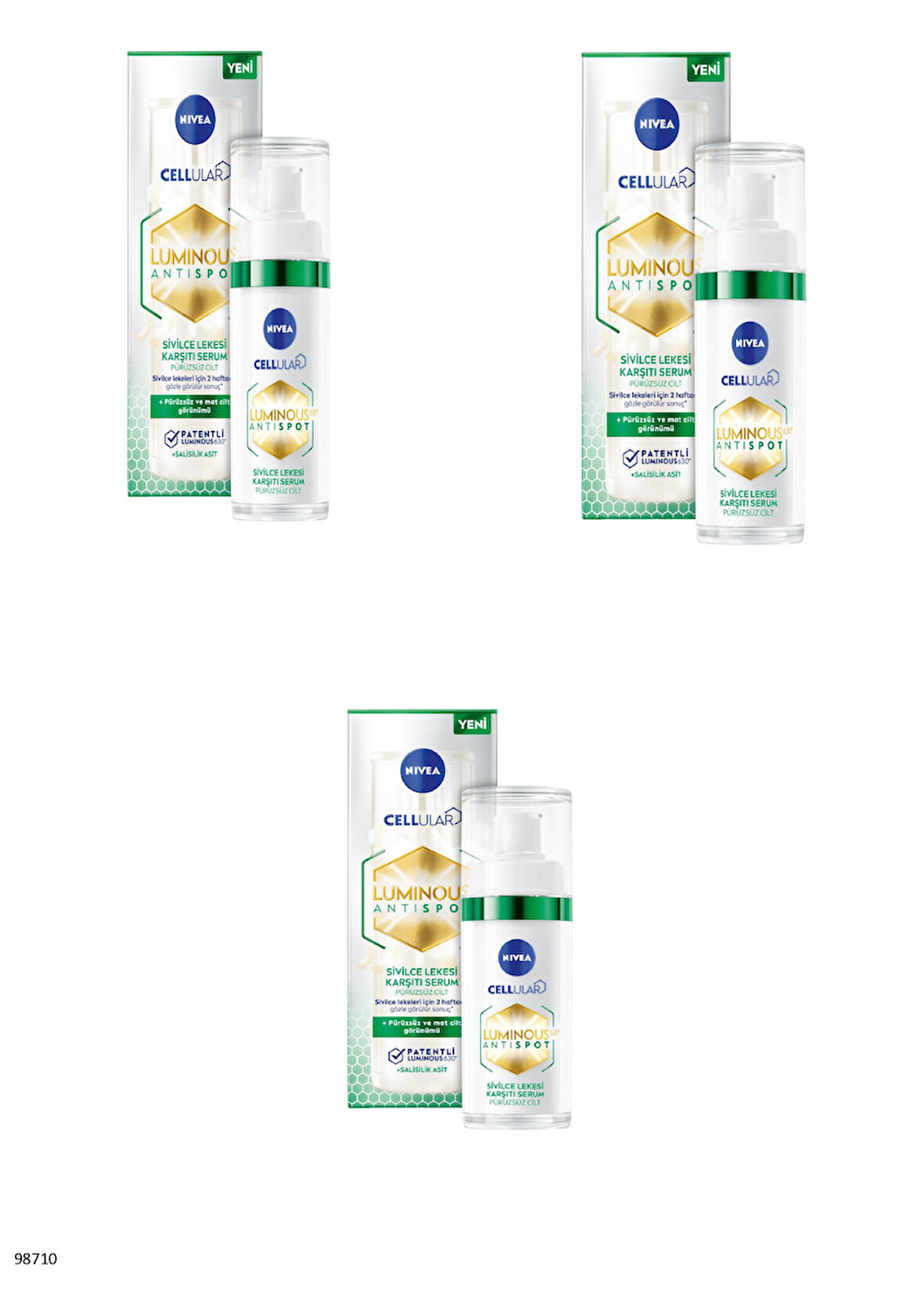 98710 NIVEA LUMINOUS630 SİVİLCE LEKESİ KARŞITI SERUM  3 ADET