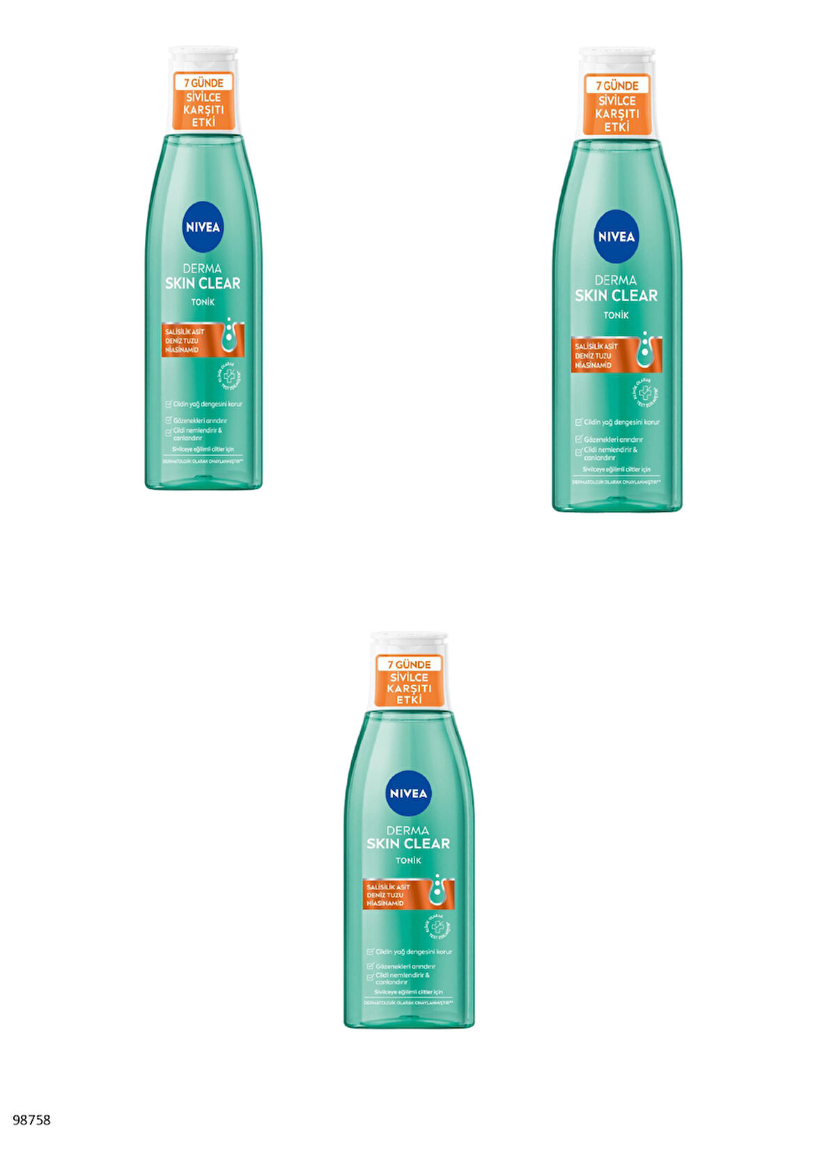 98758 NIVEA Derma Skin Clear Tonik  3 ADET