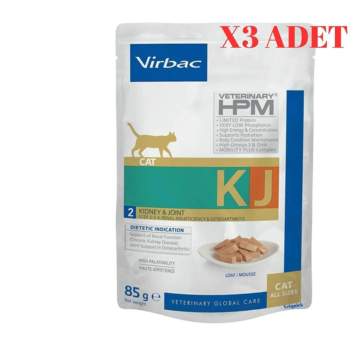 Virbac KJ Kidney & Joint Loaf Konserve Yaş Kedi Maması 85 gr 