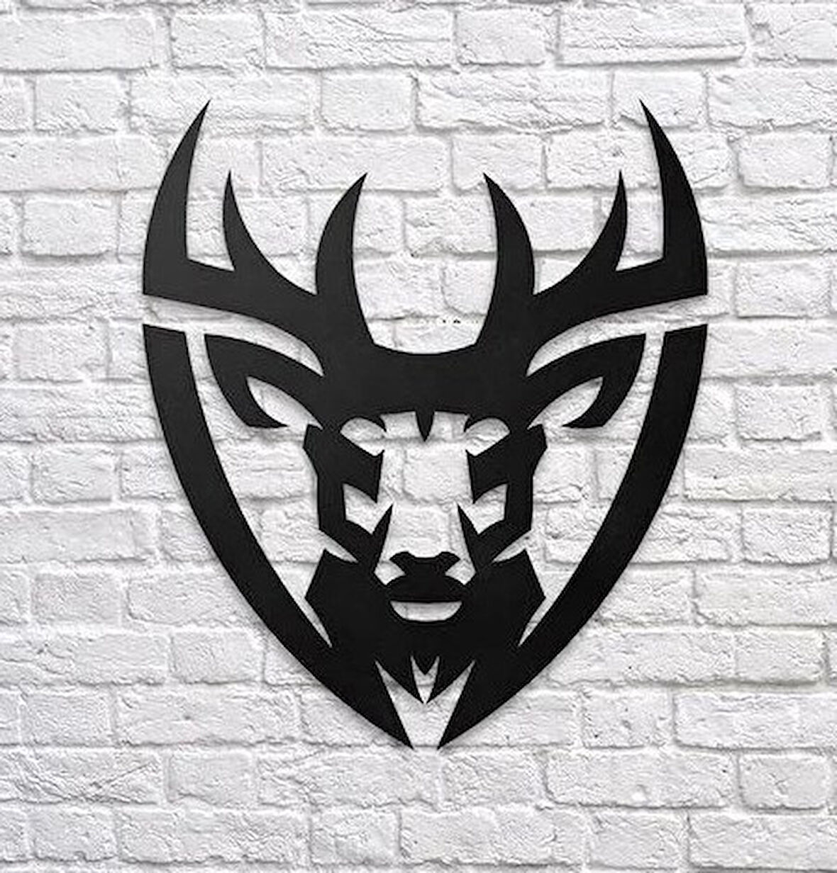 Balp Metal Lazer KesimKaptan Geyik Figürlü Dekoratif Duvar Süsü Tablo 35x40 cm