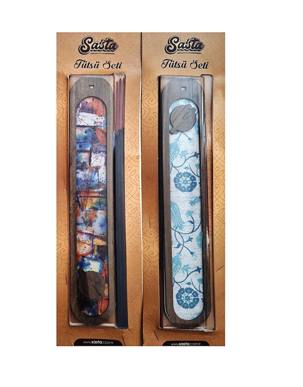 Sasta Aromatik Tütsü Seti İkili Paket (Kırmızı ve Mavi)