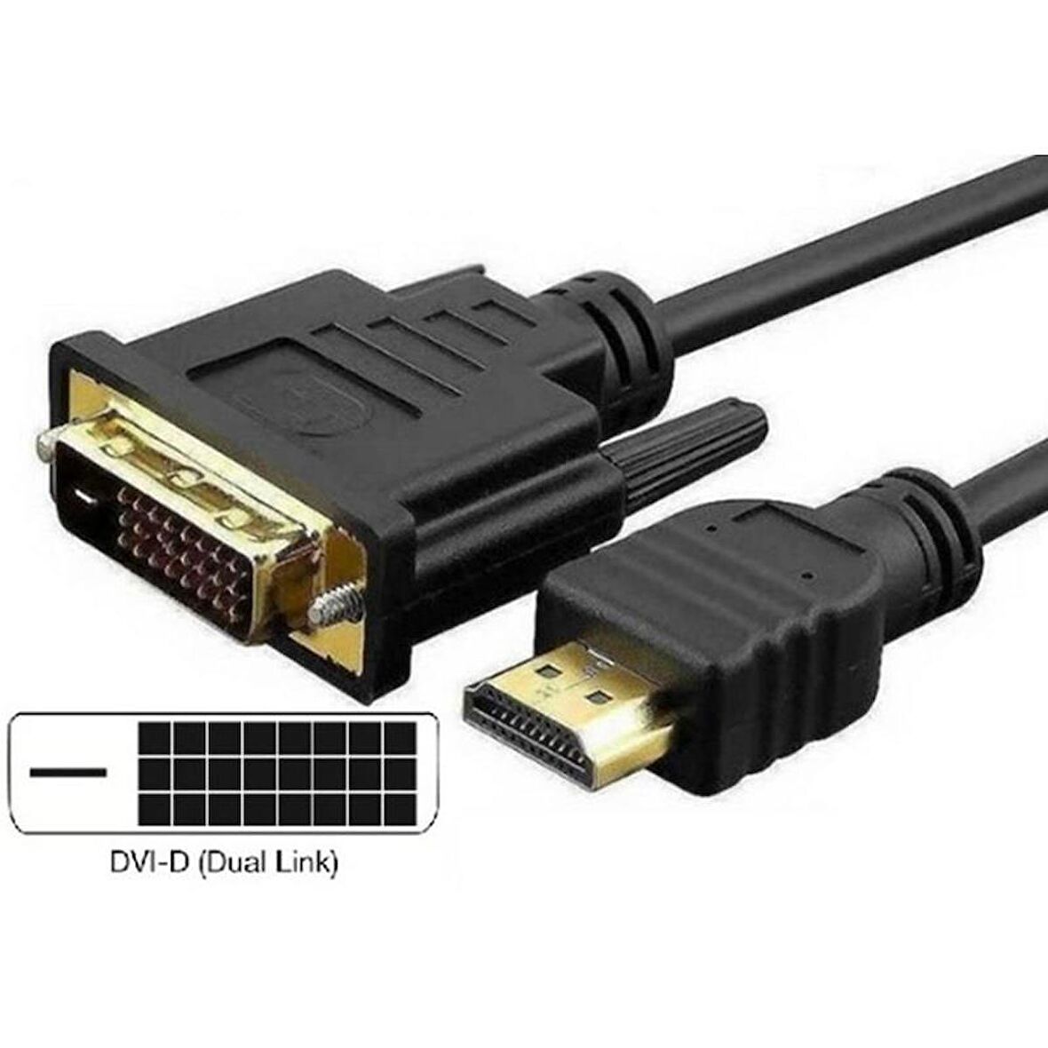 Hdmi To Dvi 10 Metre Çevirici Dönüştürücü Görüntü Kablosu