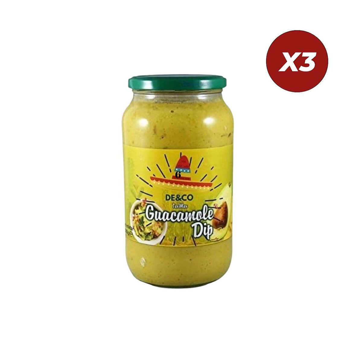 DeCo Avokado Guacamole Dip Sos 1 Kg 3 Adet