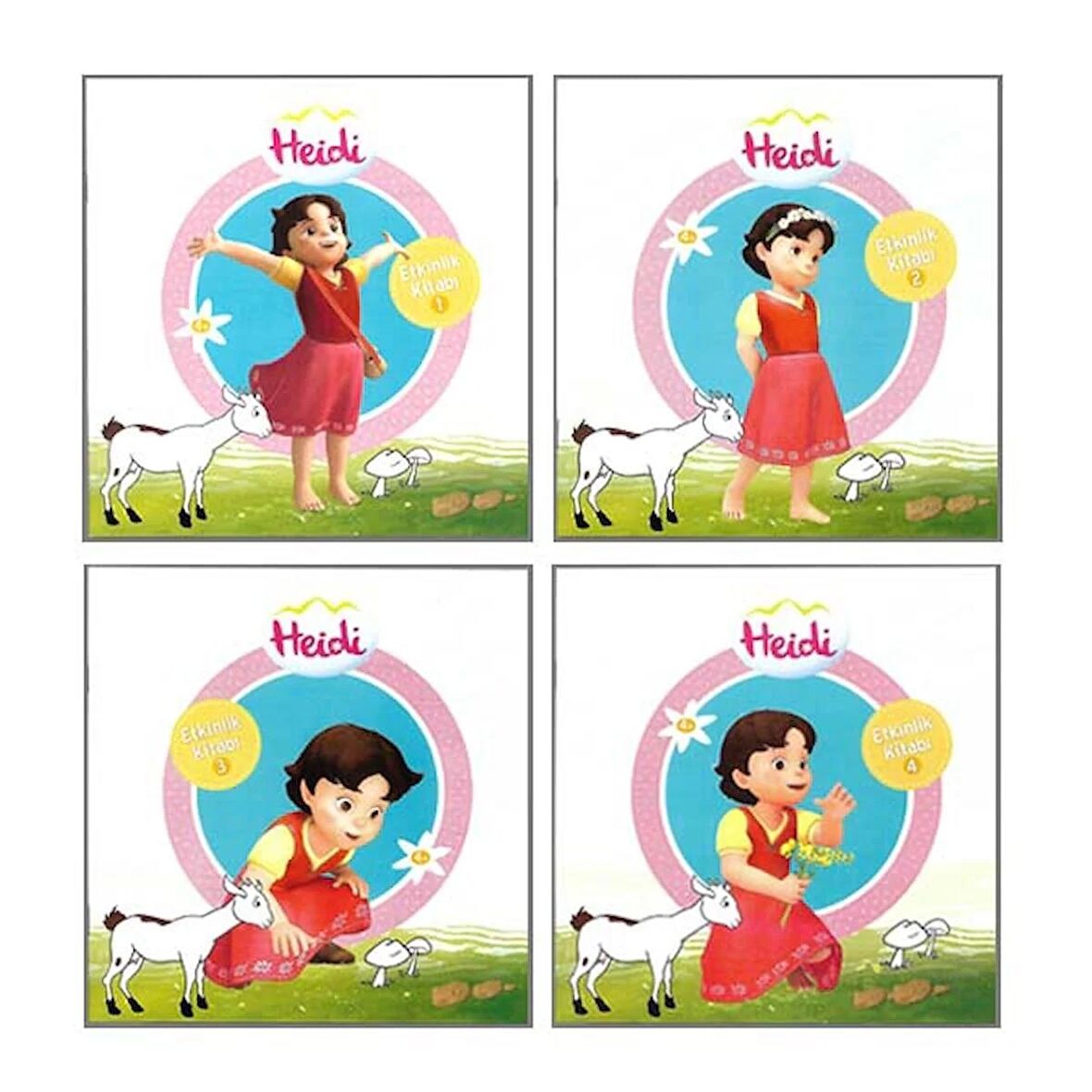 Heidi Etkinlik Kitabı Set 1-4 (Çocuk Kitap)