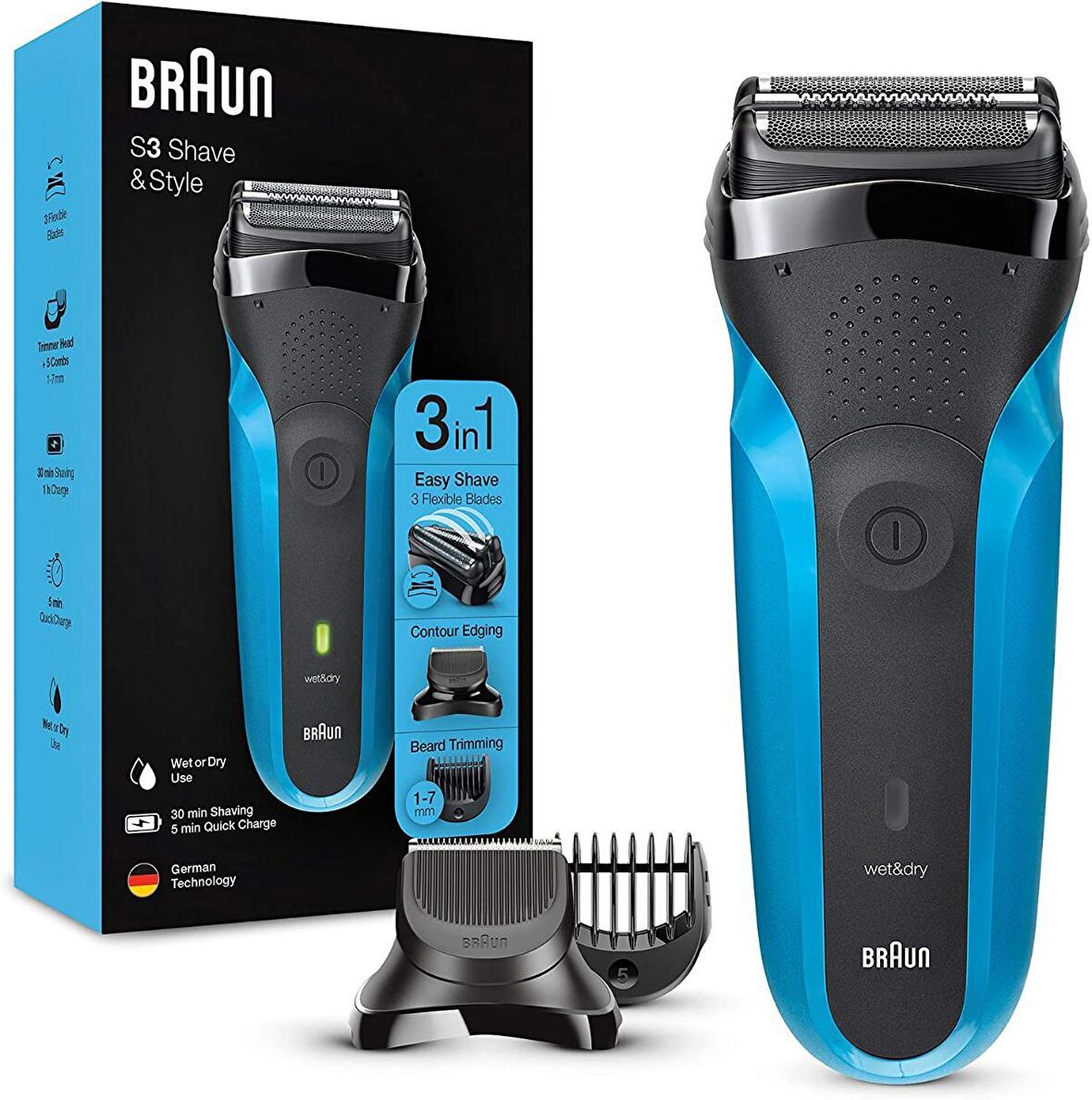 Braun 310 BT 6 Başlıklı Kablosuz Islak/Kuru Sakal 3 in 1 Sakal Kesme Makinesi 