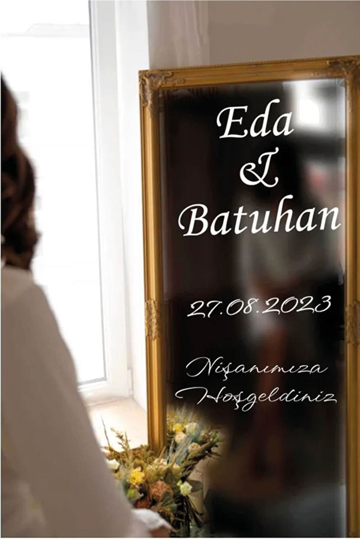 Düğün Nişan İçin Yazı 40 Cmlik Ayna İçin Yazı Söz Organizasyon İçin Beyaz Yazı
