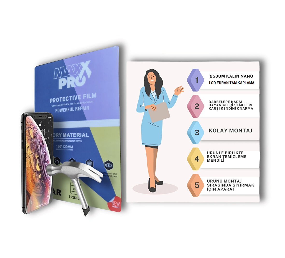 Oppo REALME 12 PRO Uyumlu Nano Ekran Koruyucu Şeffaf Hd Esnek 250UM Kalın - MAXXPRO