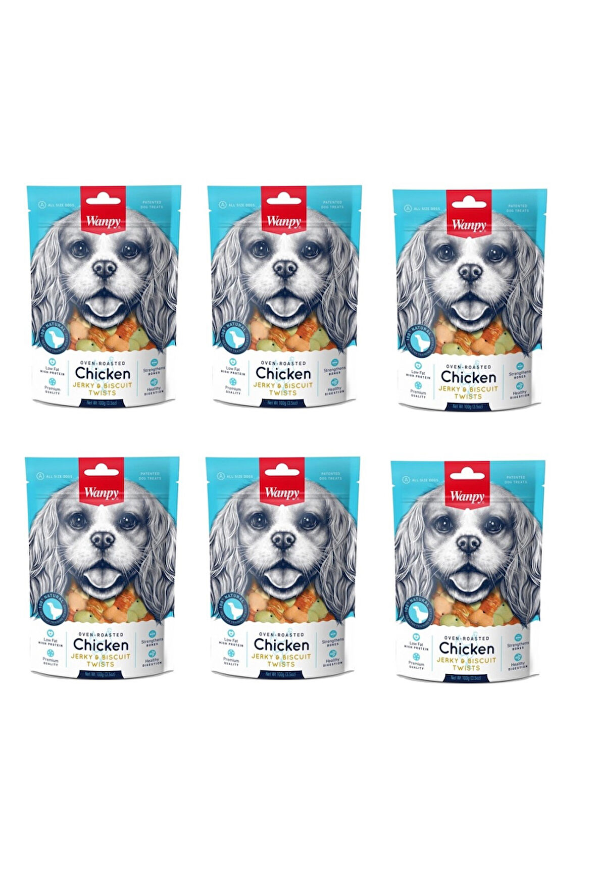 Wanpy Üzeri Tavuk Sargılı Bisküvi Köpek Ödülü 100 Gr. X 6 Adet