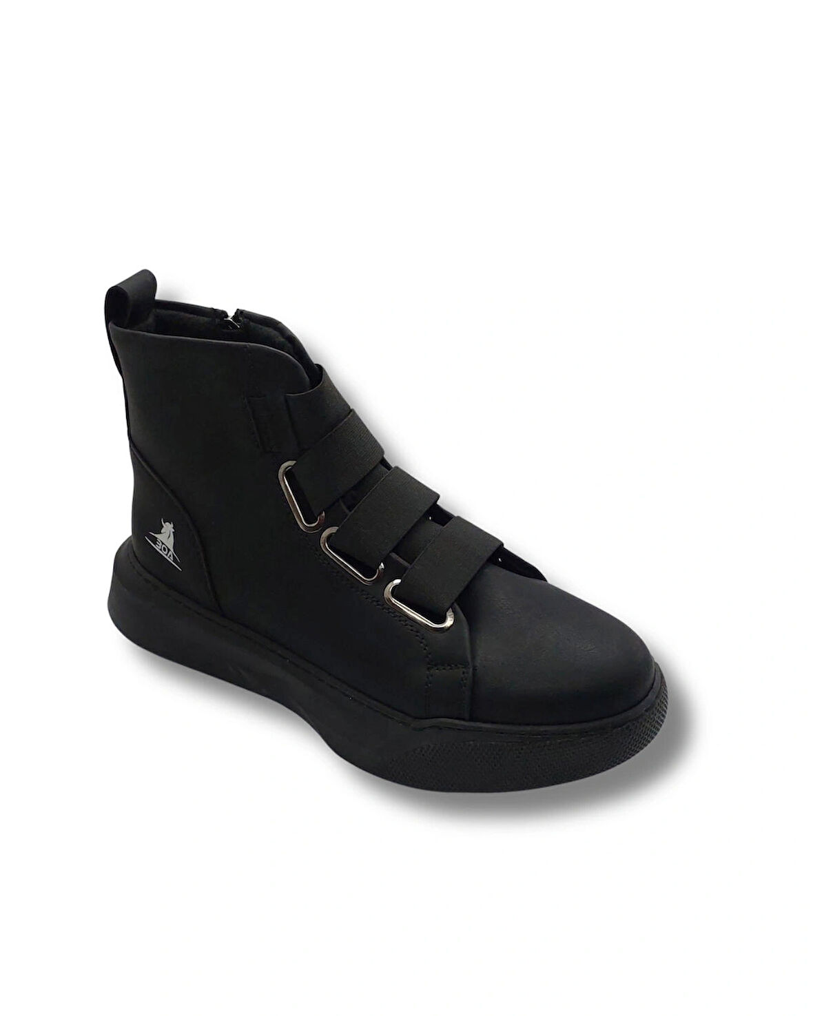 Tarzbu Bantlı Rahat Taban Siyah Yüksek Tabanlı Bağcıksız Erkek Bot Tarz0142