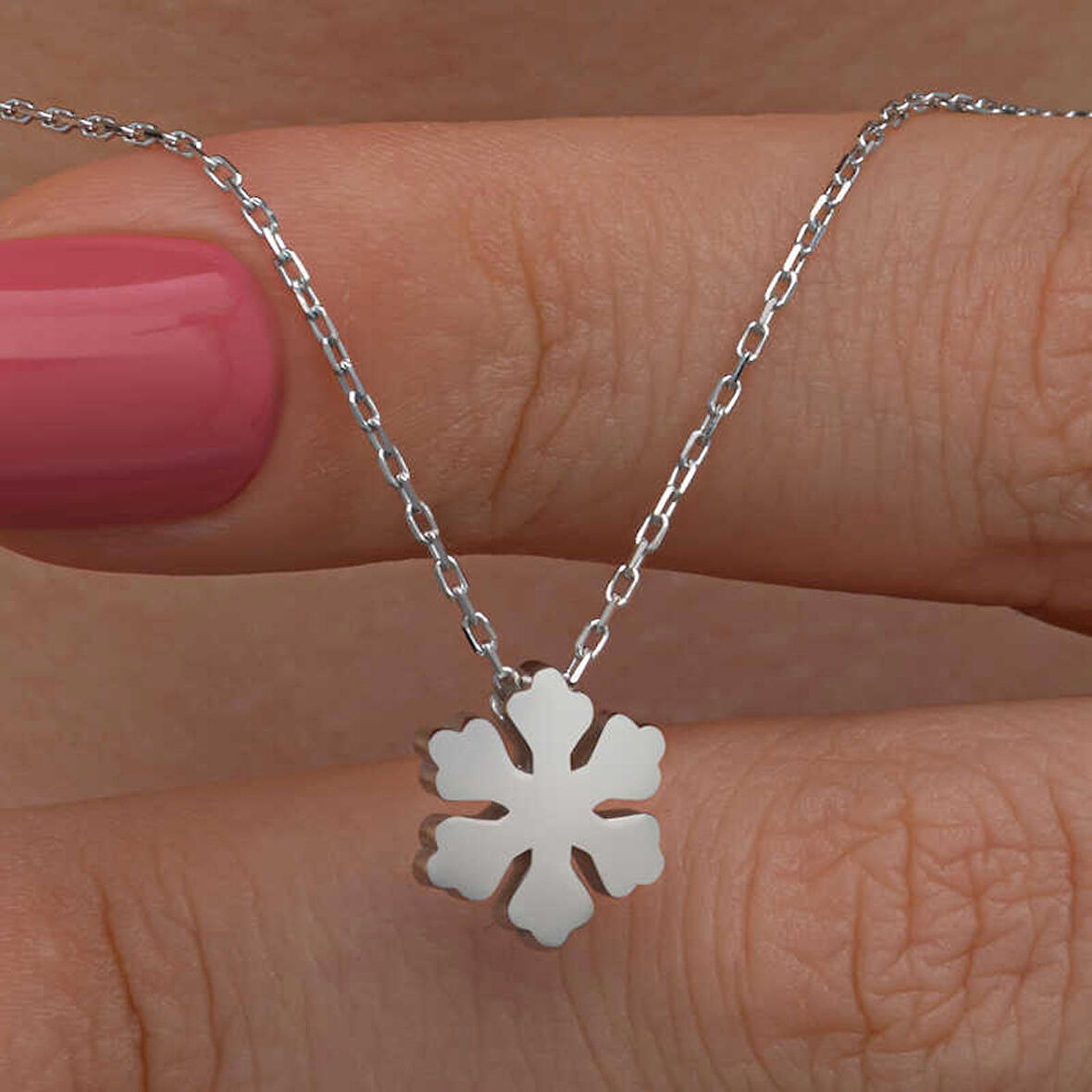 himarry 925 Ayar Gümüş Minimal Kar Tanesi Kadın Kolye