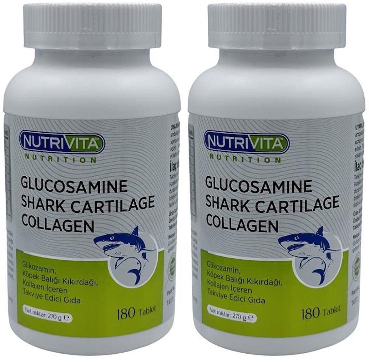 Glucosamine Shark Cartilage Collagen 2x180 Tablet Köpek Balığı Kıkırdağı Kolajen