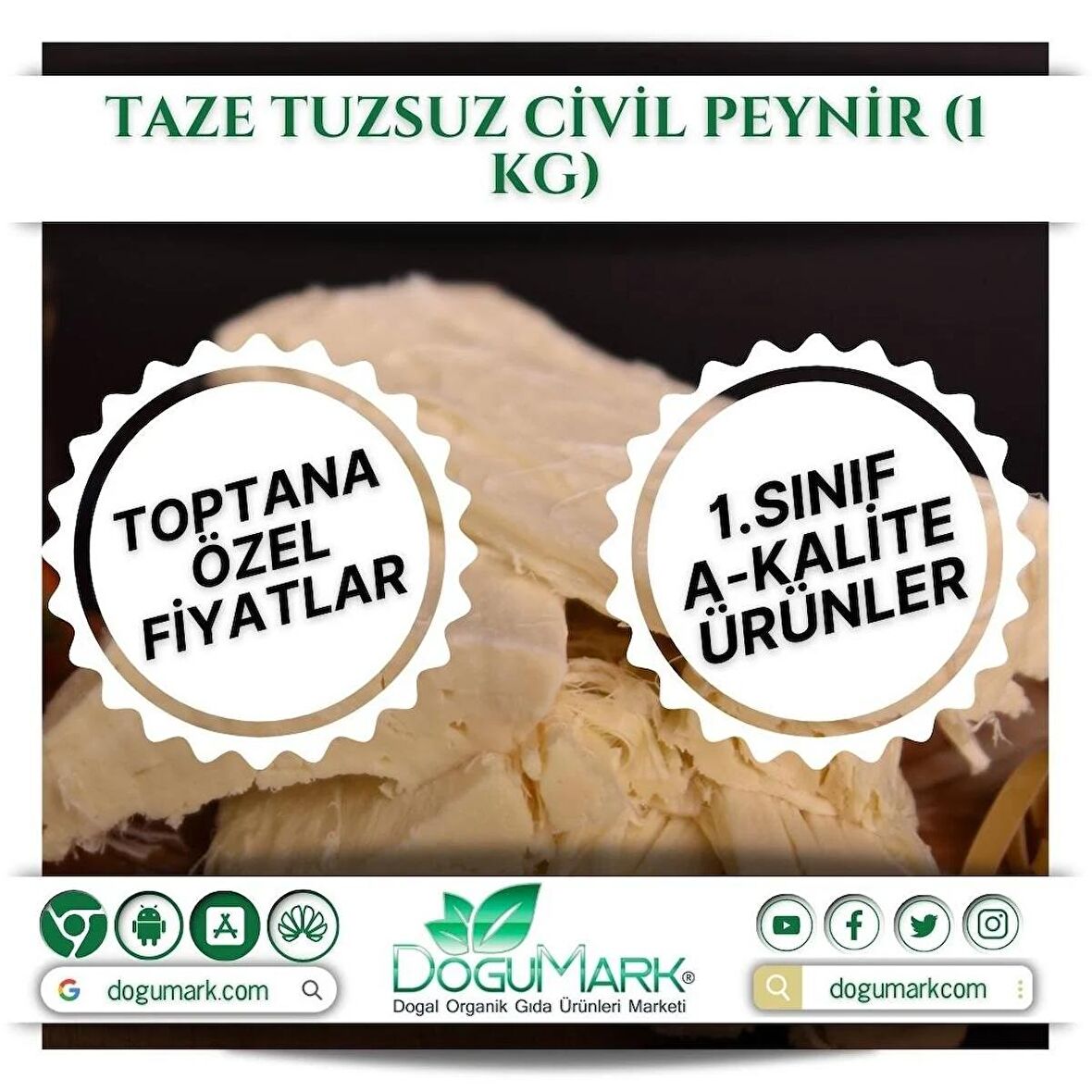 Taze Tuzsuz Civil Peynir (1 Kg)