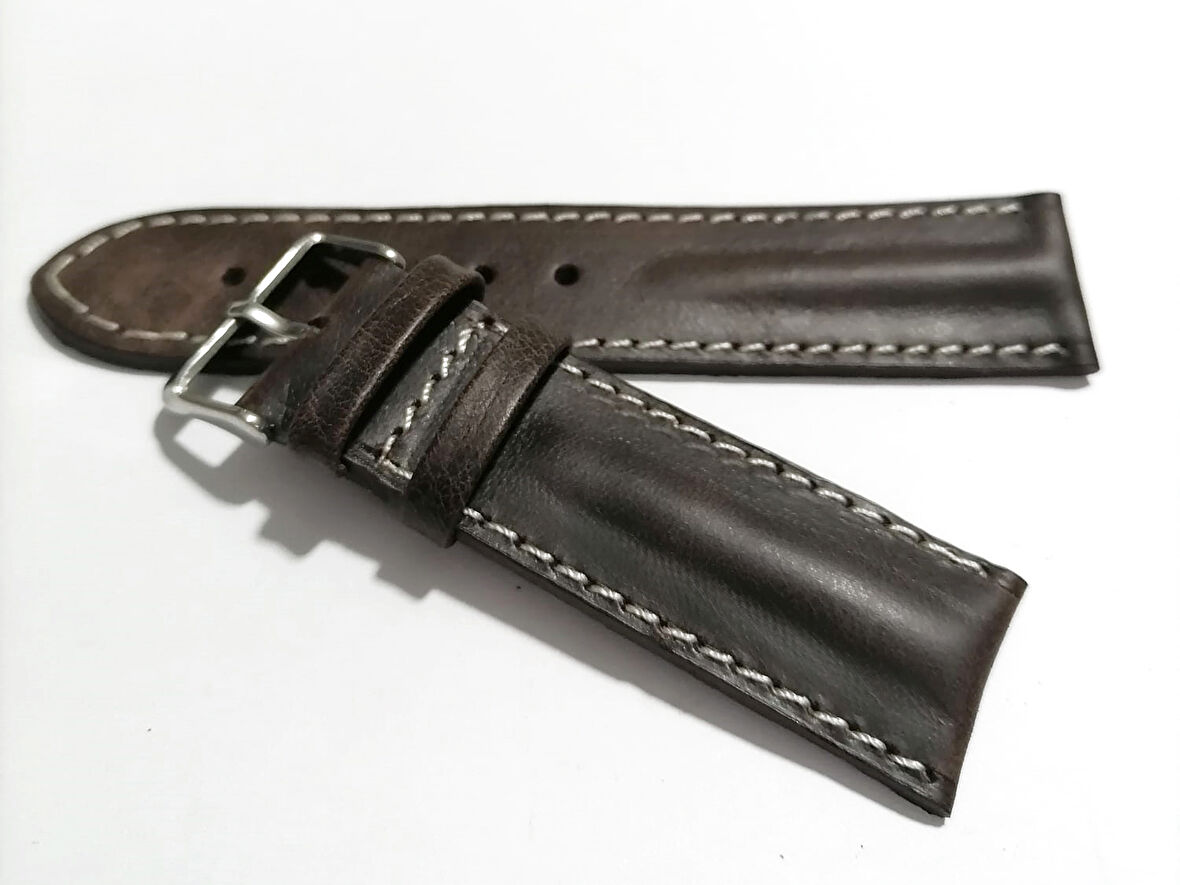 Fado Her Saate Uygun Bombeli  22  mm  Piramit modeli Hakiki Deri (213)  kahverengi