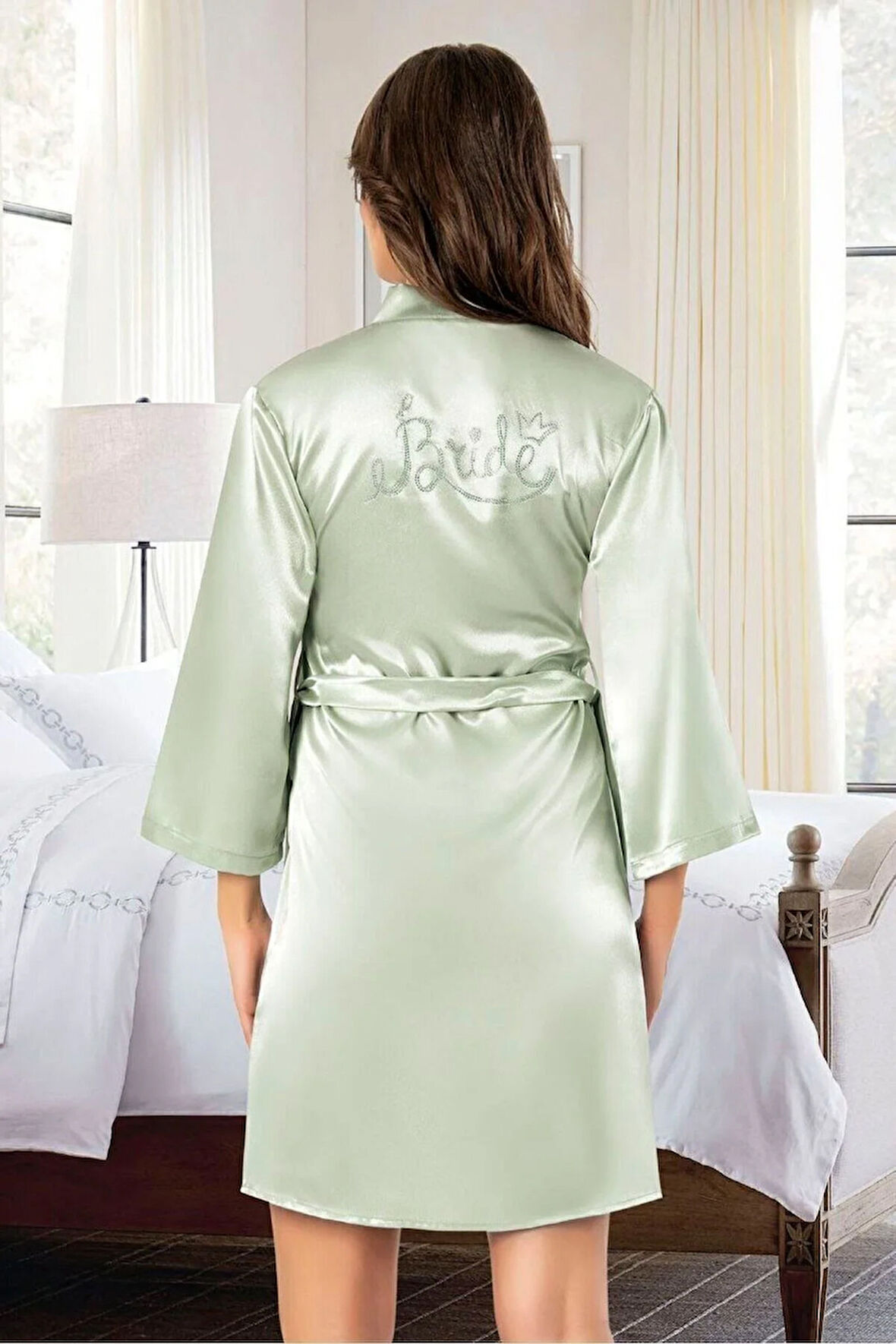 Saten Bride Sabahlık 5ROZ9ELT.1T2