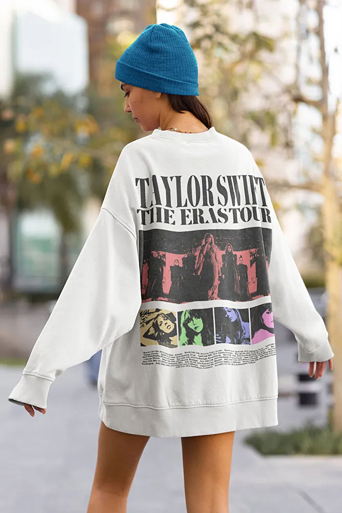 Taylor Swift The Eras Tour Yazılı Unisex Oversize Şarkıcı Sweatshirt