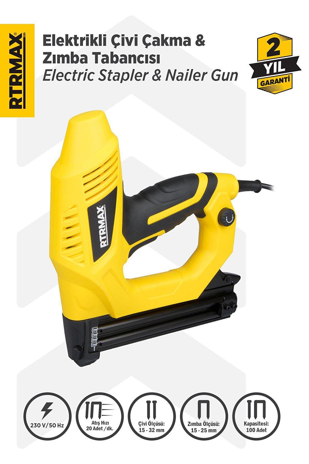 RTM4040 Elektrikli Zımba Çivi Çakma Tabancası 15-32 mm