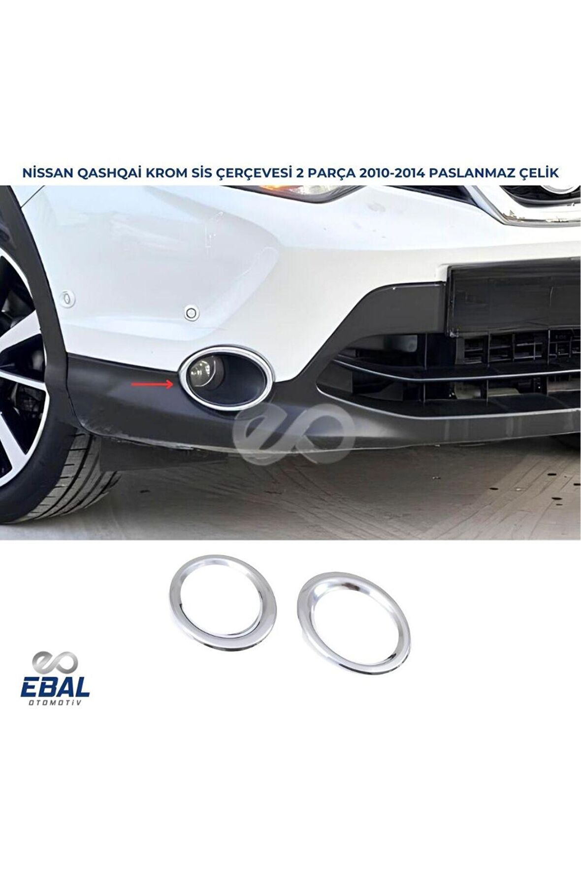 Nissan Qashqai  Krom Sis Farı Çerçevesi 2 Parça 2010-2014