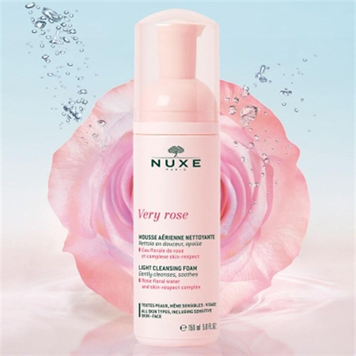 Nuxe Very Rose Tüm Ciltler için Temizleyici Yüz Temizleme Köpüğü 150 ml 