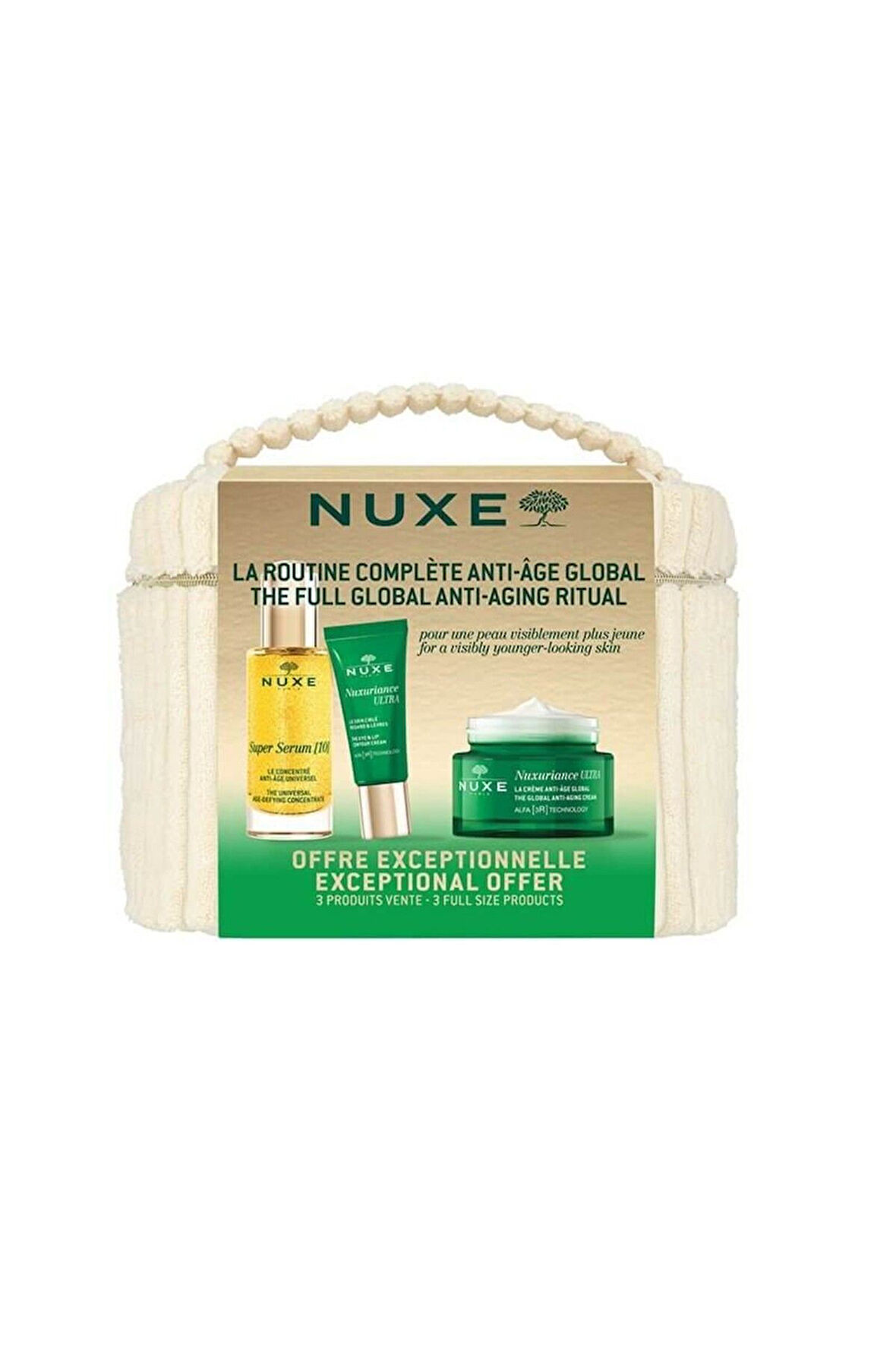 Nuxe Nuxuriance Ultra Yaşlanma Karşıtı Bakım Seti - Serum 30 ml + Göz ve Dudak Kremi 15 ml + Yüz Kremi 50 ml