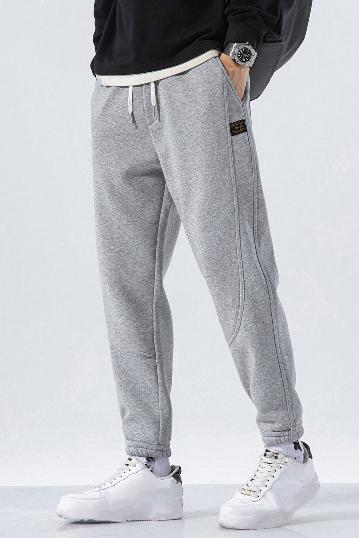 Genıus Store Erkek Eşofman İçi Polarlı Bağcıklı Bel Jogger Spor Eşofman Altı SPOR-ESF001