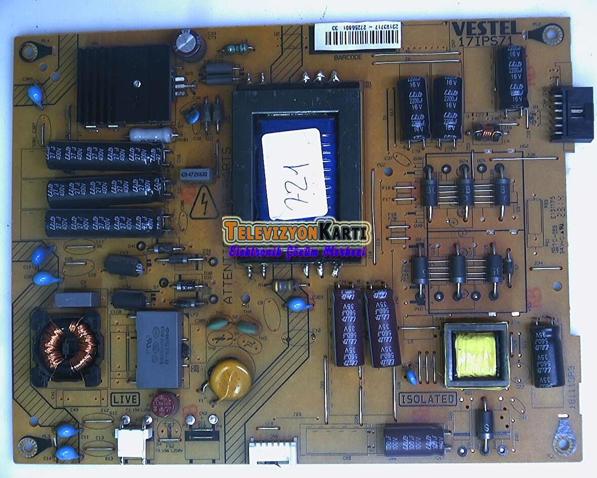 17IPS71 , 181113R3 , 23193717 , FINLUX 39FPD274BT, POWER BOARD, VESTEL BESLEME