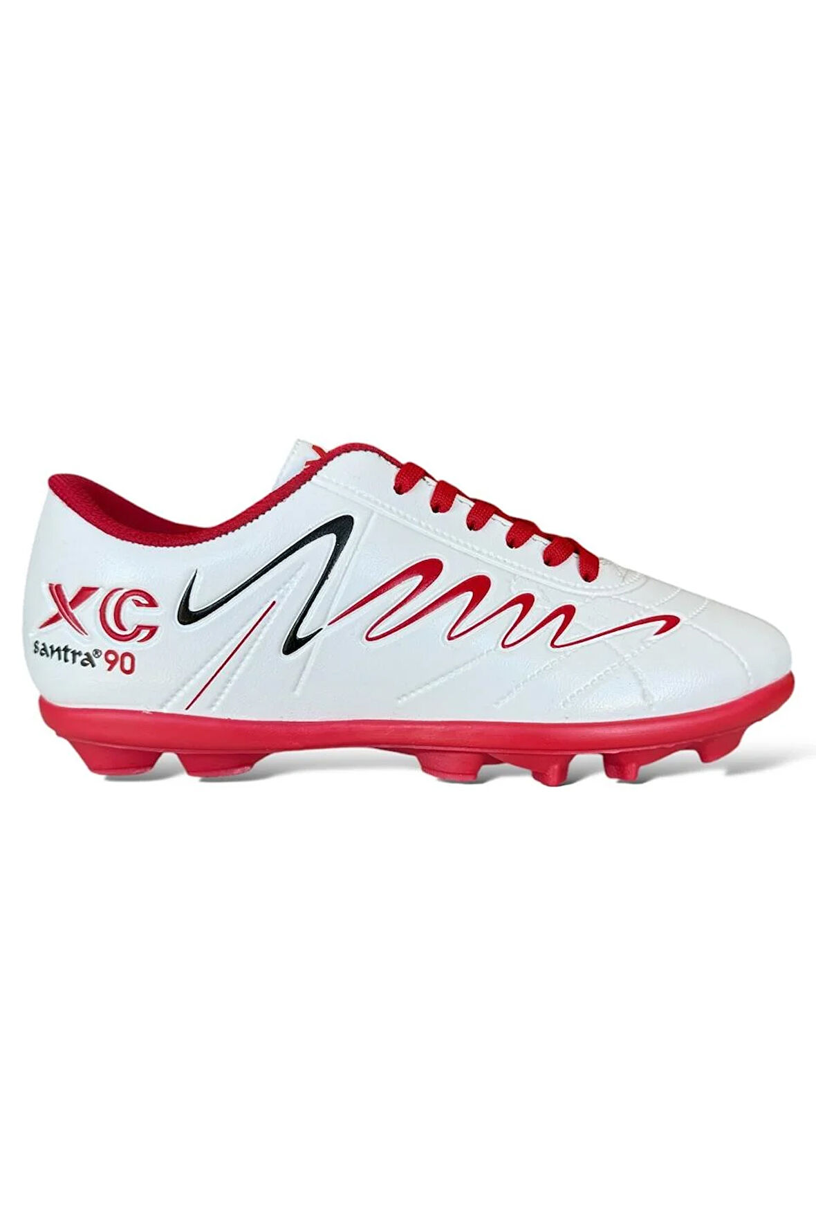 Erkek Krampon Dişli Futbol Ayakkabısı BEYAZ - KIRMIZI