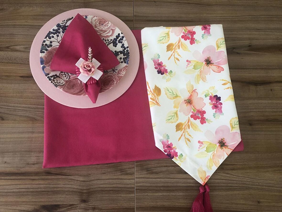 SOFRA SUNUM TAM SET SULUBOYA ÇİÇEK DESENLİ