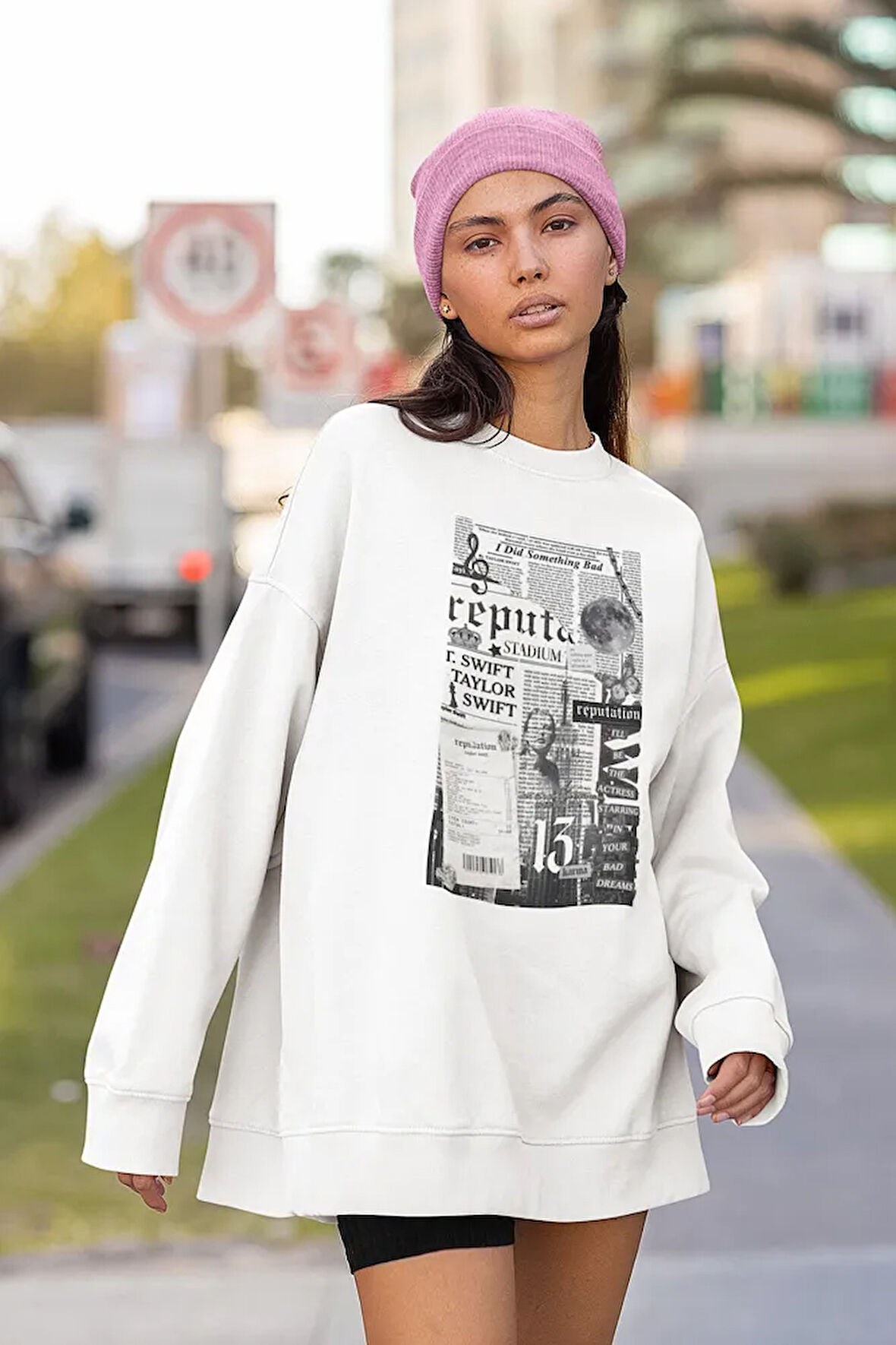 Taylor Swift Şarkıcı Baskılı Unisex Oversize Tasarım Sweatshirt