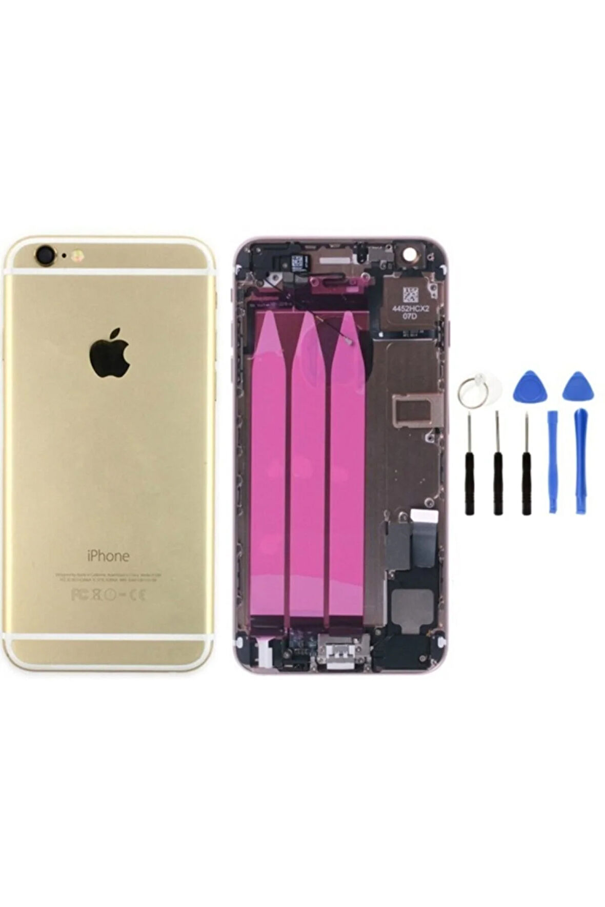 Iphone 6 Plus Uyumlu Dolu Kasa Gold Tamir Seti Hediyeli