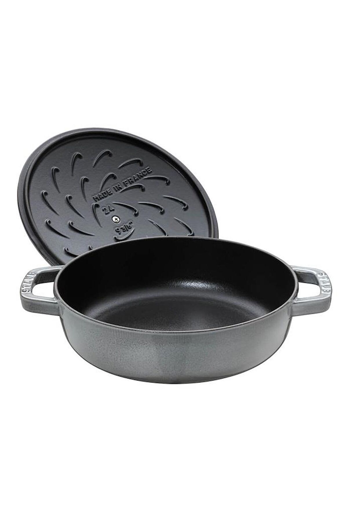 STAUB LA COCOTTE SOTE TENCERESİ CHİSTERA | DÖKÜM DEMİR | 24 CM | GRAFİT GRİ