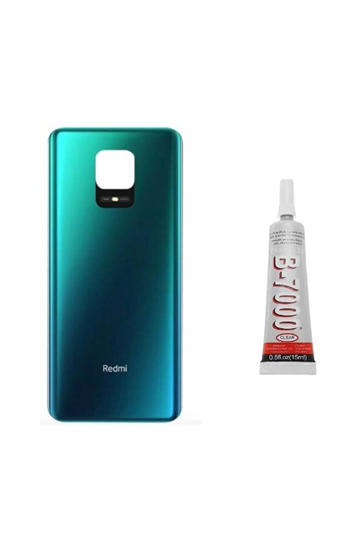 Xiaomi Red Mi Note 9 Pro Uyumlu Arka Pil Kapağı Yeşil (b7000 15ml Hediyeli)