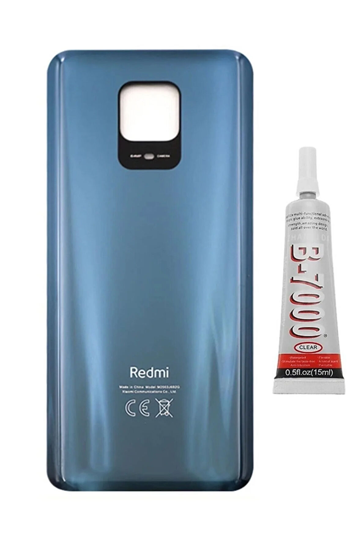 Xiaomi Red Mi Note 9 Pro Uyumlu Arka Pil Kapağı Siyah (b7000 15ml Hediyeli)