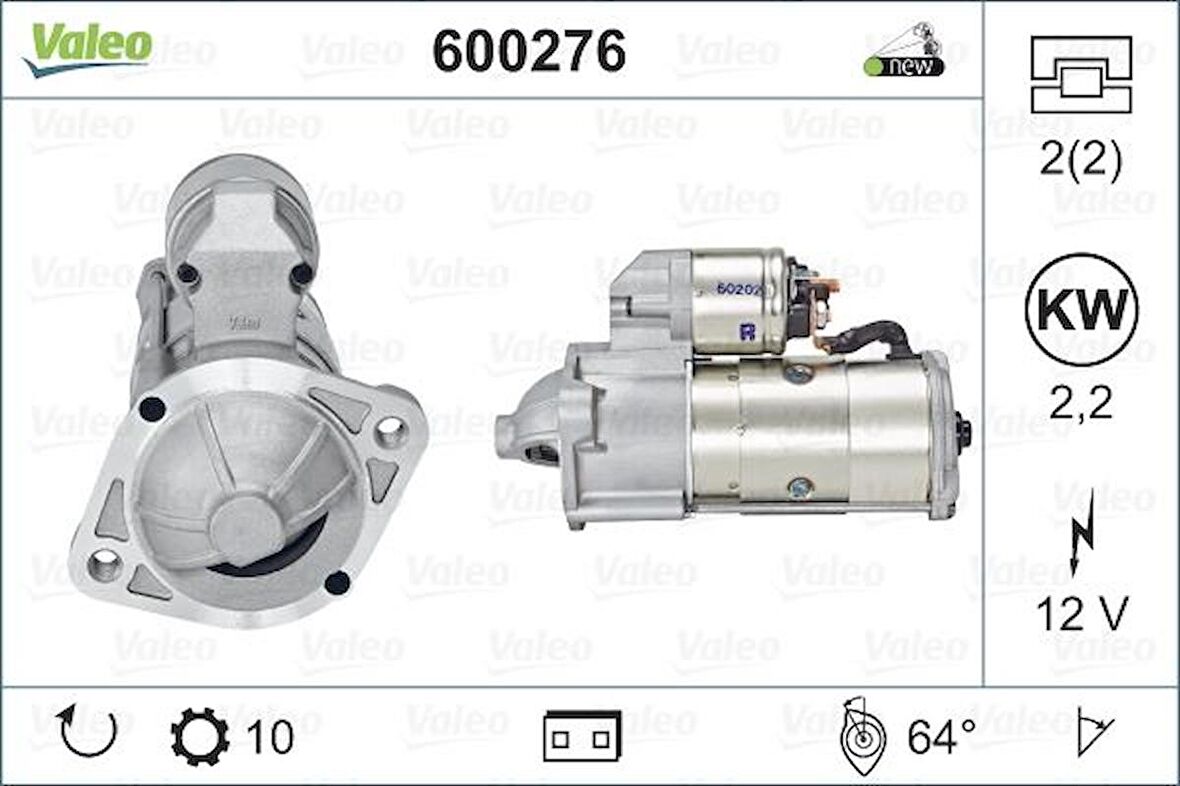 MARS MOTORU 12V 2.2KW 10DIS L200 CR 2.5 2005 2015 L300 2.5 1993 2008 MITSUBISHI TIP - VALEO 600276