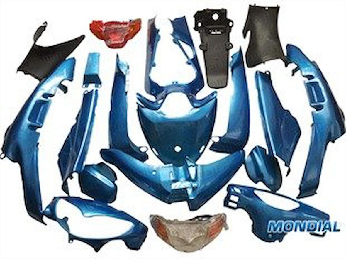 İthal Mondial FT 110 CUB Kaporta Seti (Mavi) (Far Stop Dahil)
