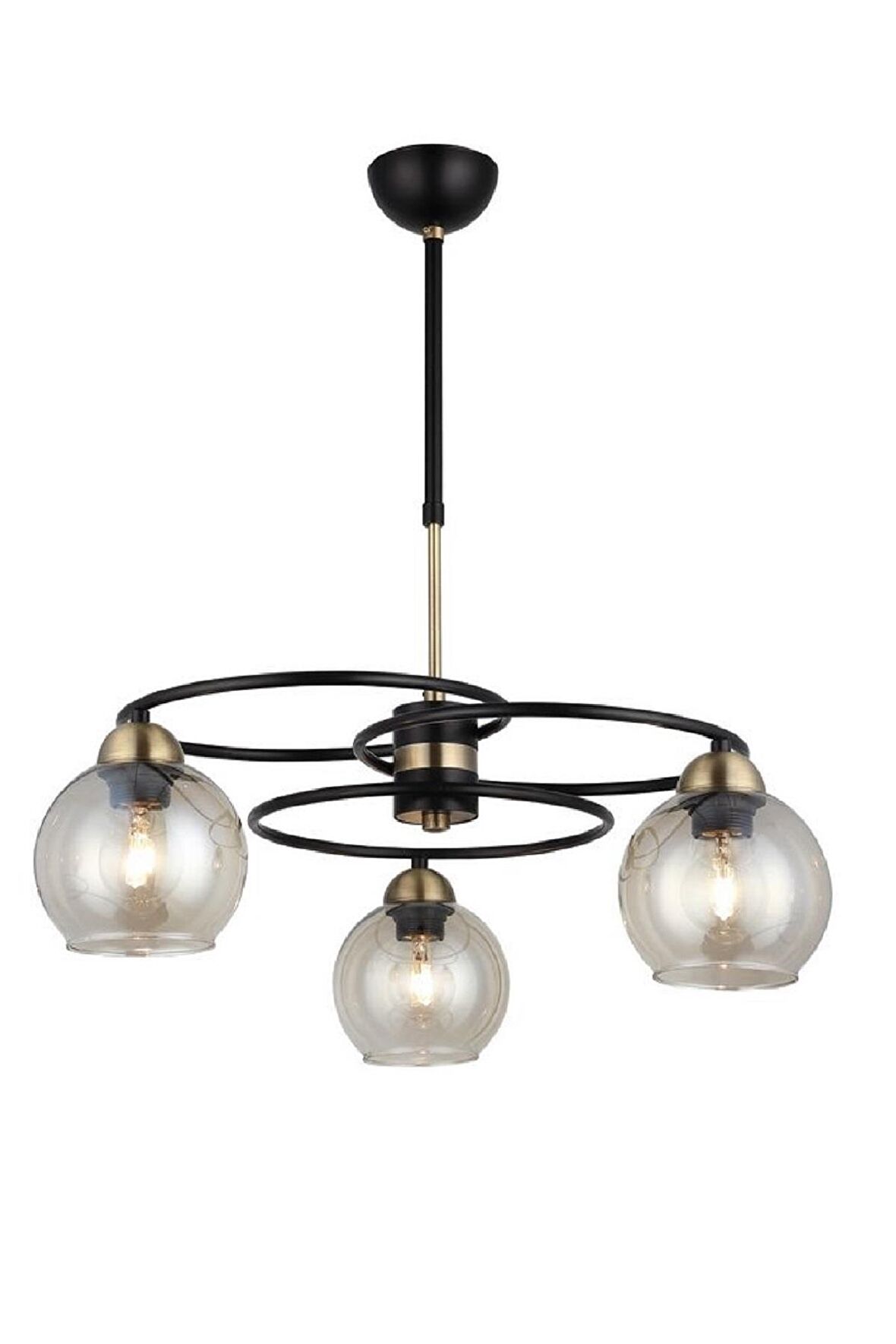 Püren 3Lü Siyah Modern Genç Odası Mutfak Retro Salon Avize