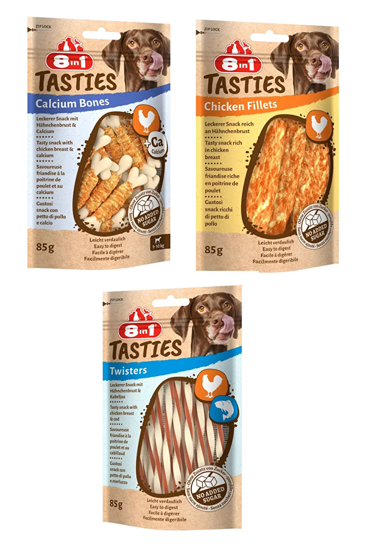 8in1 Tasties 3 Çeşit Karma Köpek Ödülü 85 Gr. X 3 Adet