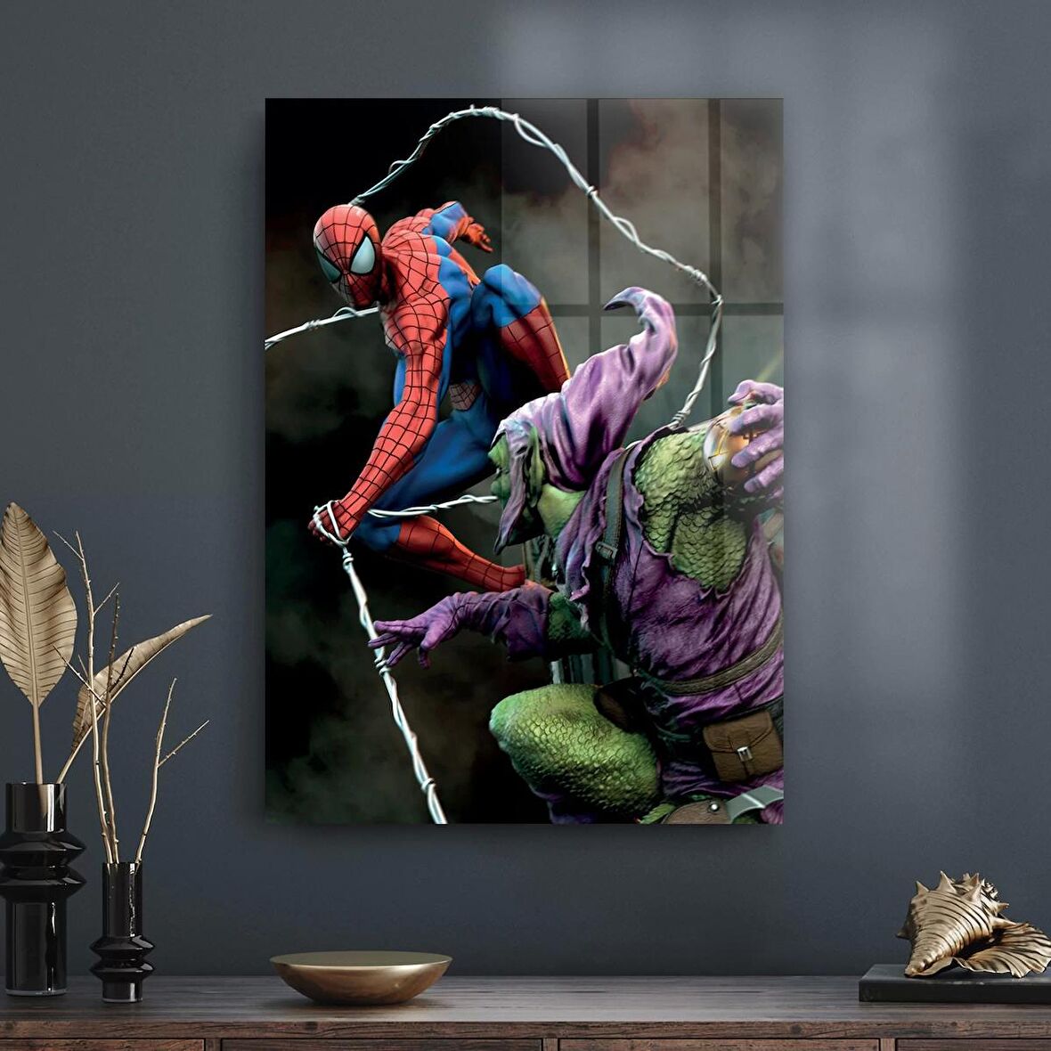 Decovetro Cam Tablo Spiderman Vs Green Goblin Web