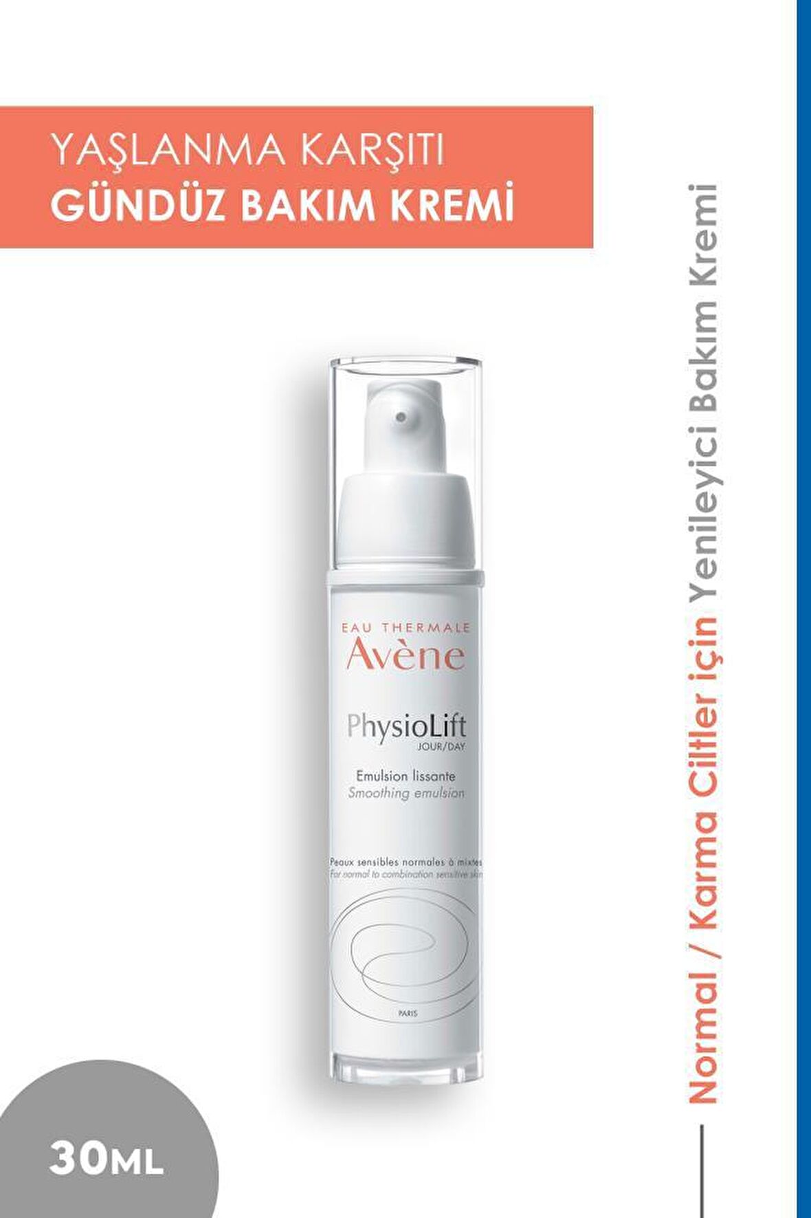 Avene PhysioLift Jour-Day Karma Ciltler İçin Su Bazlı Yağsız Nemlendirici Yüz Bakım Losyonu 30 ml