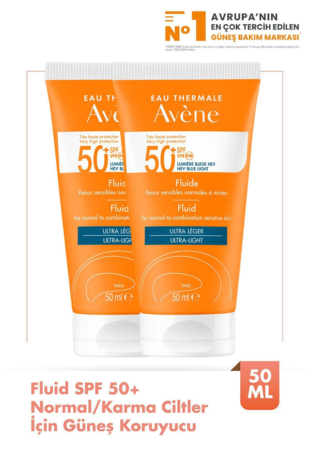 Avène Fluid 3 Second Absorption Ultra Light SPF50+ 50 ml 2 Adet