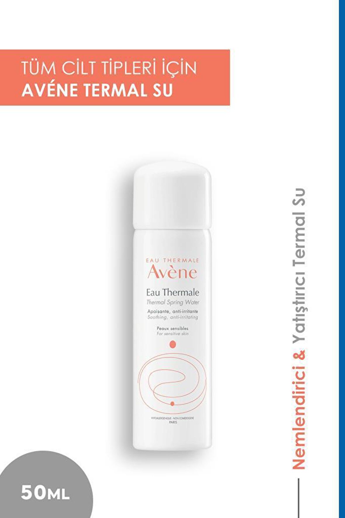 Avene Eau Thermale Tüm Cilt Tipleri İçin Su Bazlı Yağsız Nemlendirici Yüz Bakım Spreyi 50 ml