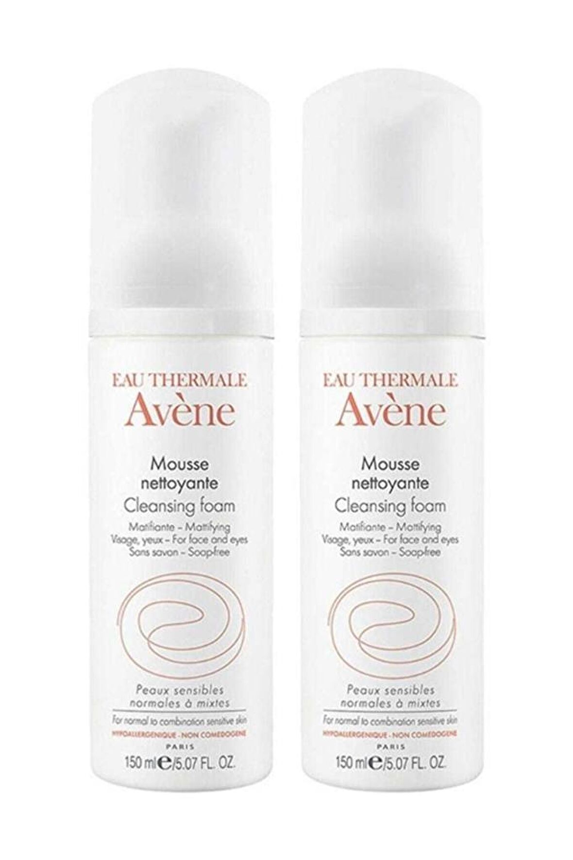 Avene Mousse Nettoyante Hassas ve Normal Cilt için Temizleyici Yüz Temizleme Köpüğü 2x150 ml