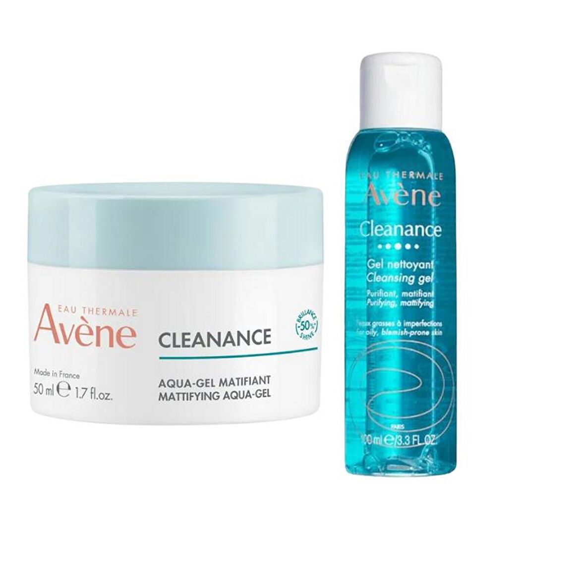 Avene Cleanance Aqua-Mattifying Aqua-Gel 50ml + Cleanance Cleansing Gel 100 ml