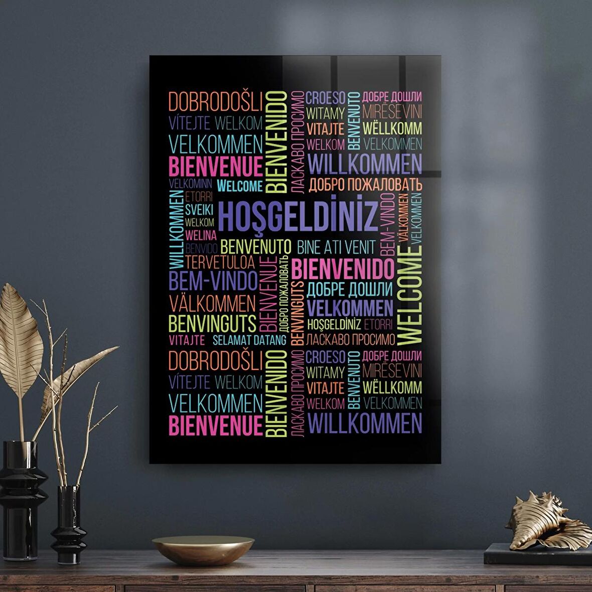 Decovetro Cam Tablo Ofisinize Özel Hoşgeldiniz