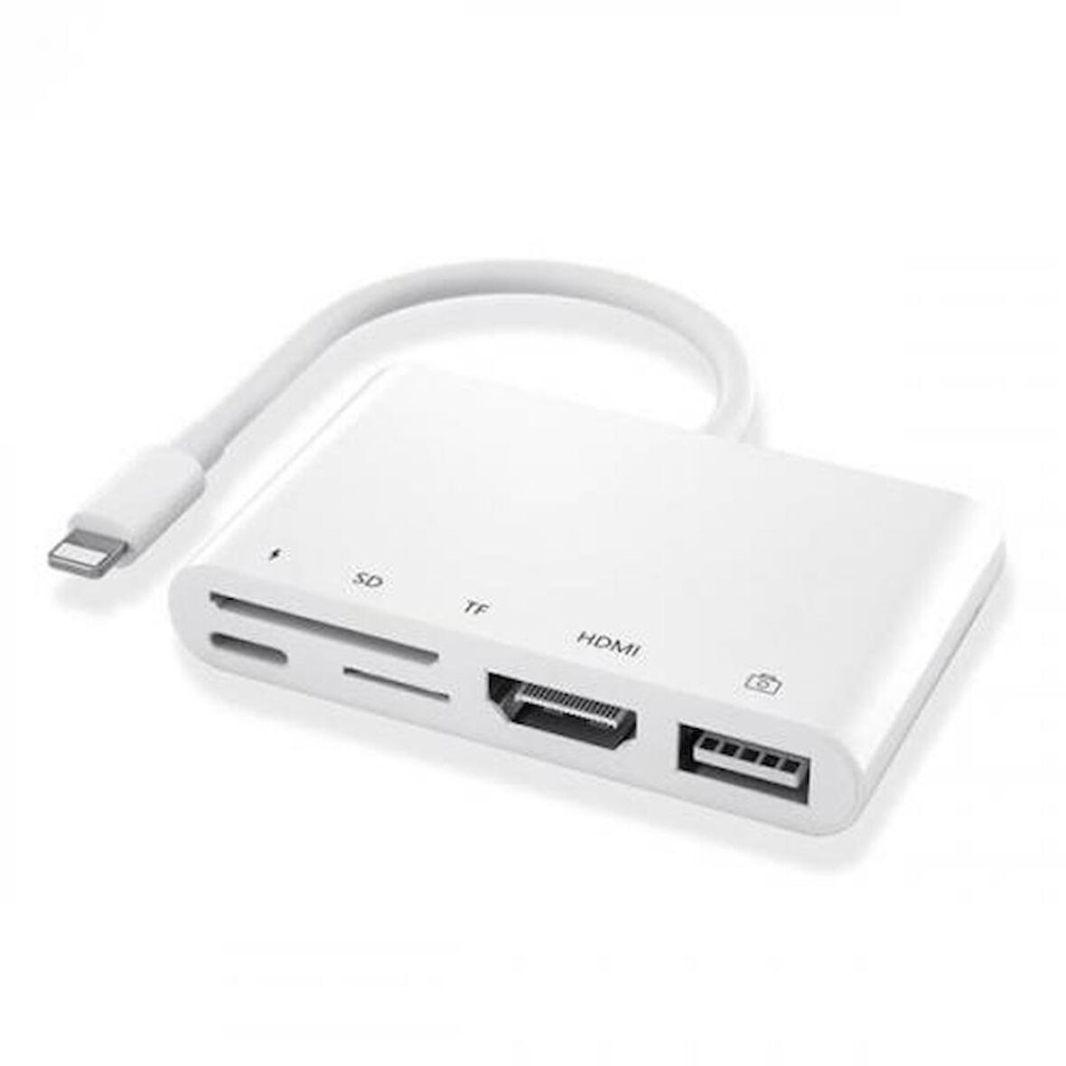 Coofbe İPhone İpad HDMI Görüntü Aktarım Kiti İphone Otg HDMI USB TF SD Okuyucu Av Adaptör İphone HUB