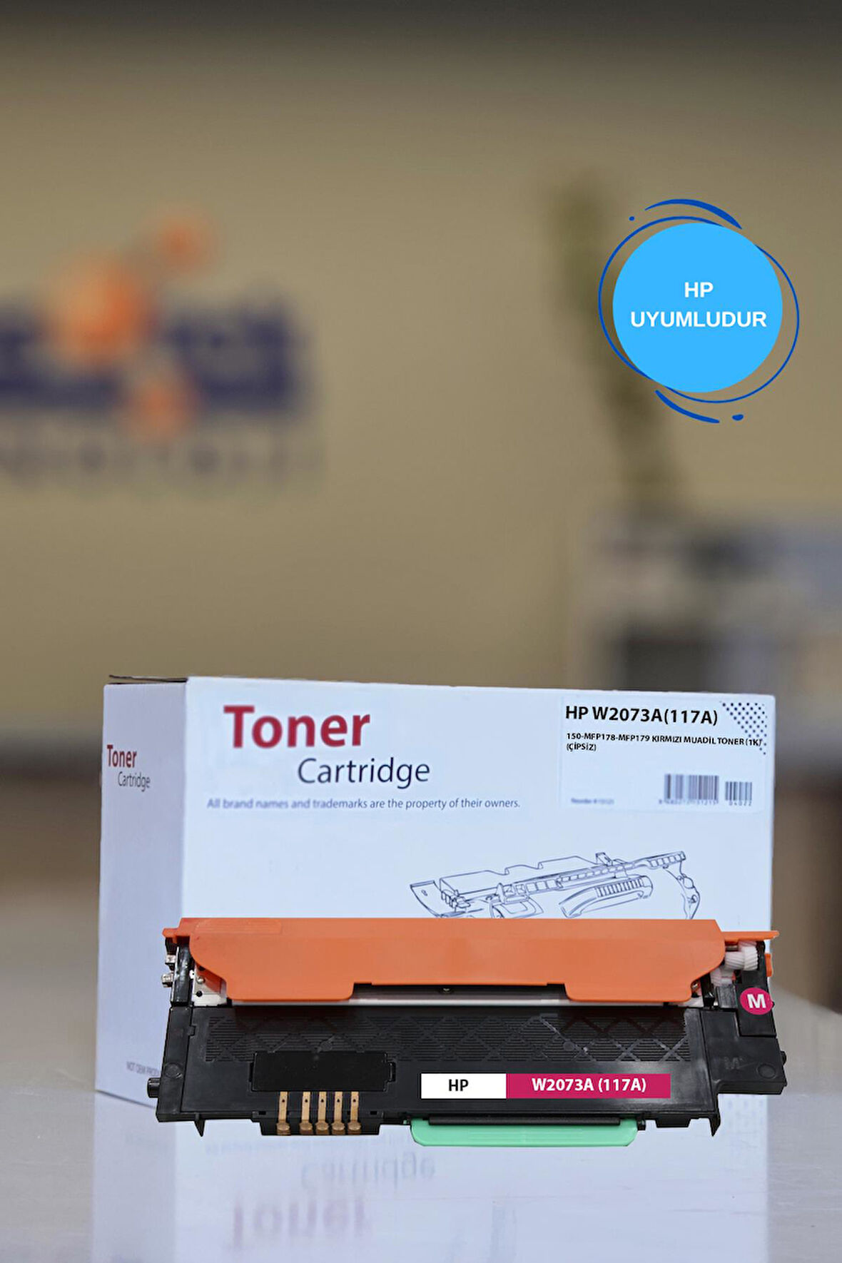 HP W2073A(117A) 150-MFP178-MFP179 KIRMIZI MUADİL TONER (1K) (ÇİPSİZ)