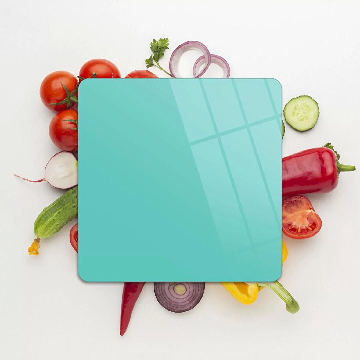 Decovetro Cam Kesme Tahtası Kare Küf Yeşili 30x30 Cm