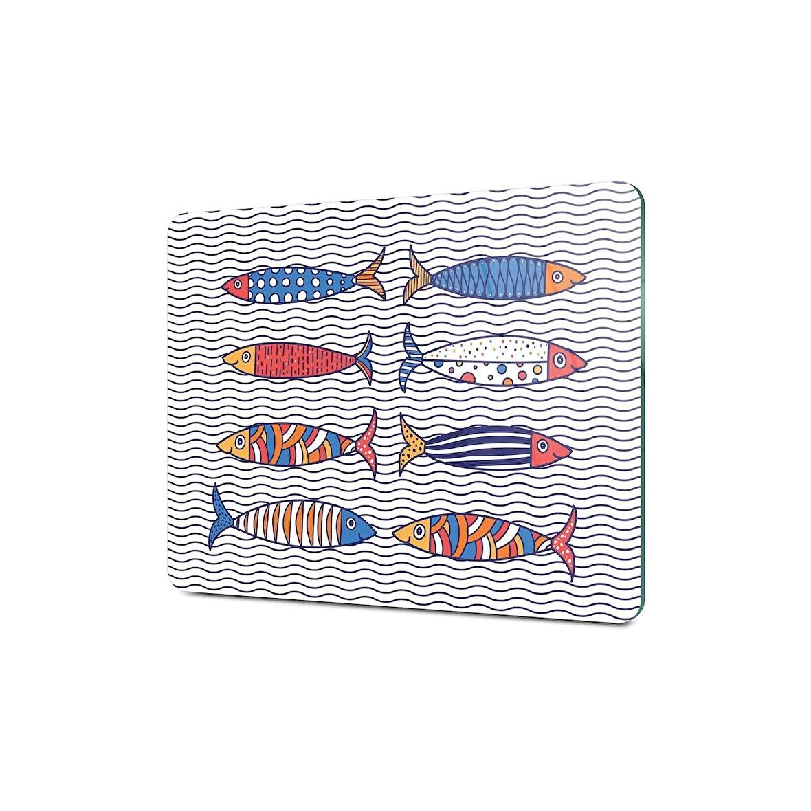 Decovetro Cam Kesme Tahtası Marine Sardini 30x40 Cm